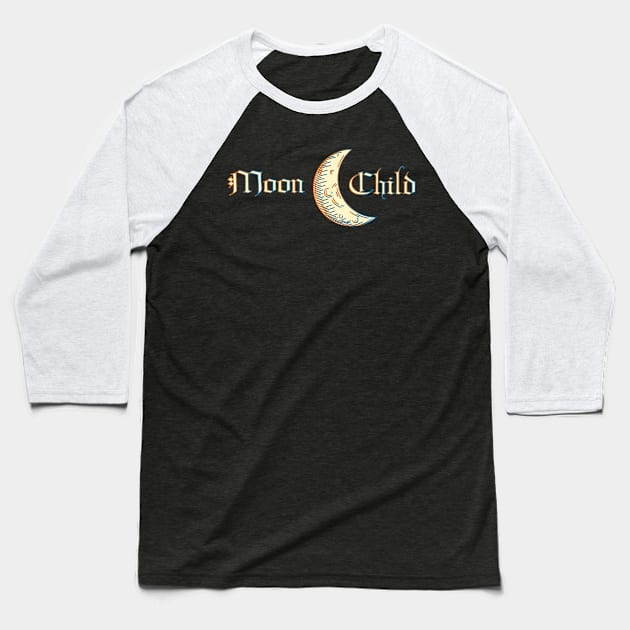 Moon Child Baseball T-Shirt by Gregorous Design